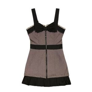 VTG Y2K Forever 21 Twist Black and grey zippered dress with a cute bow detail